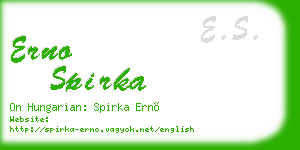 erno spirka business card